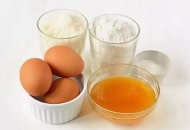 Eggs, honey and flour